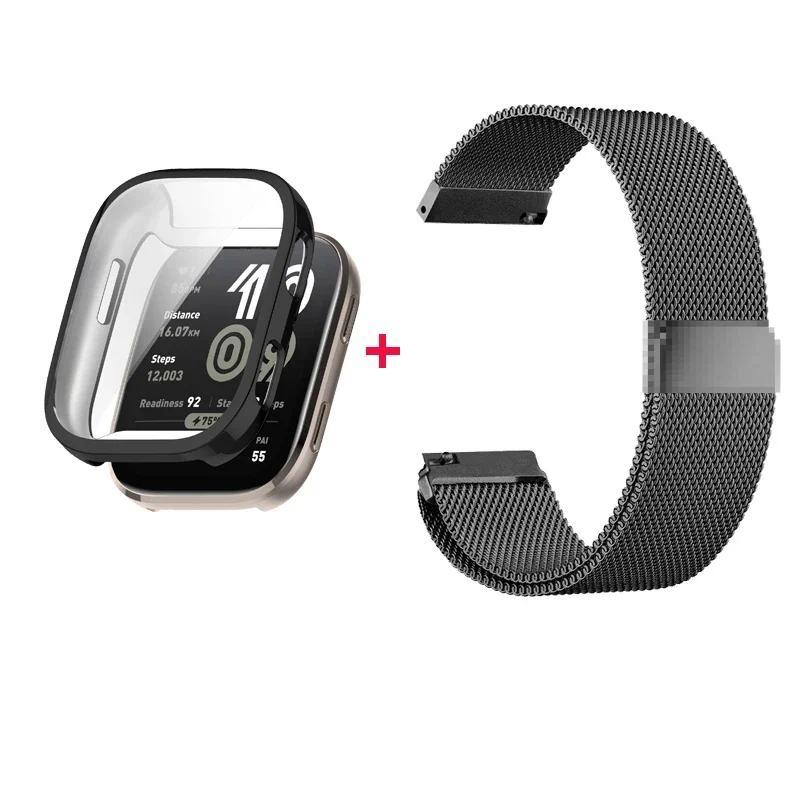 2-в-1 ремешок-петля + ТПУ чехол для Huami Amazfit Bip 6, ремешки для запястья из нержавеющей стали