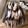 Fashion Korean version plaid imitation cashmere scarf winter warm thickened contrasting color student couple scarf long scarf