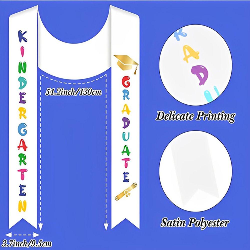 Черные ленты Выпускной шарф для дошкольников Выпускной шарф-лента Выпускные мантии Лента для детского сада