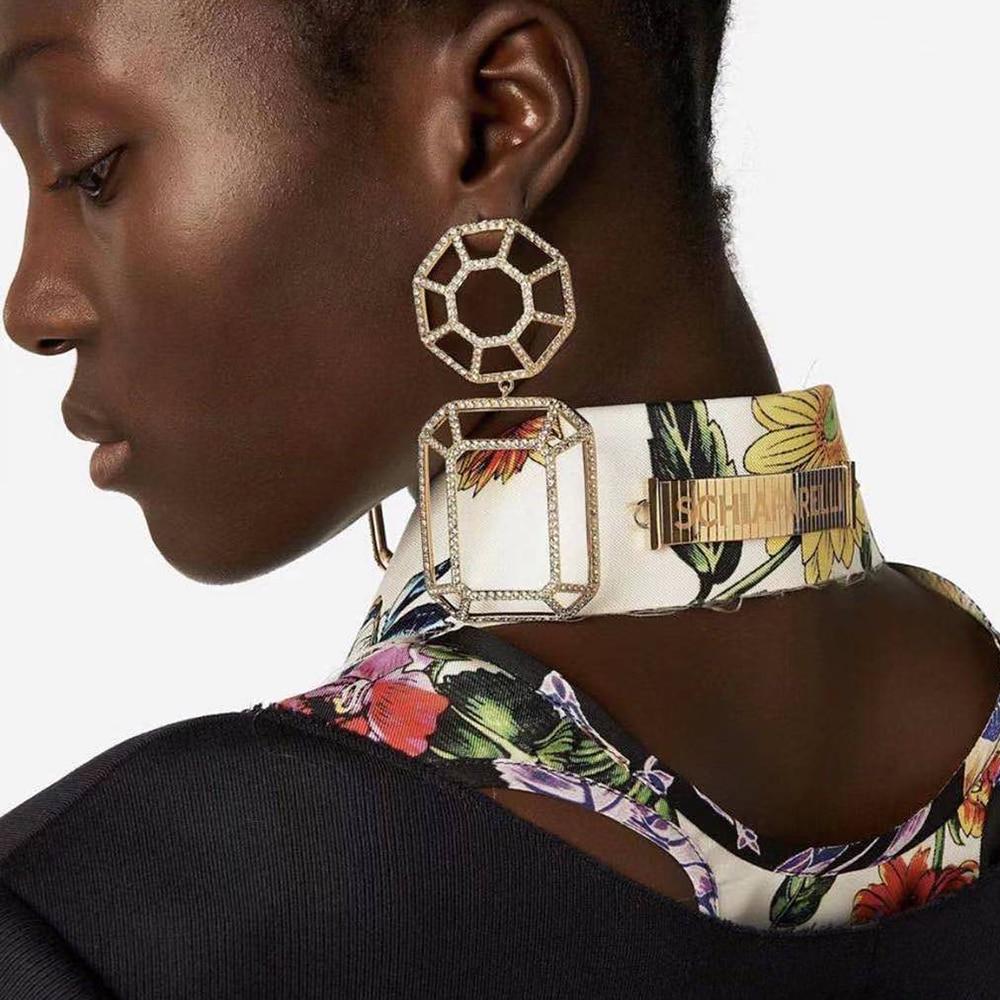 2022 новый тренд, блестящие большие стразы, подвеска в форме капли, женские серьги, модные ювелирные изделия для свадебной вечеринки, аксессуары