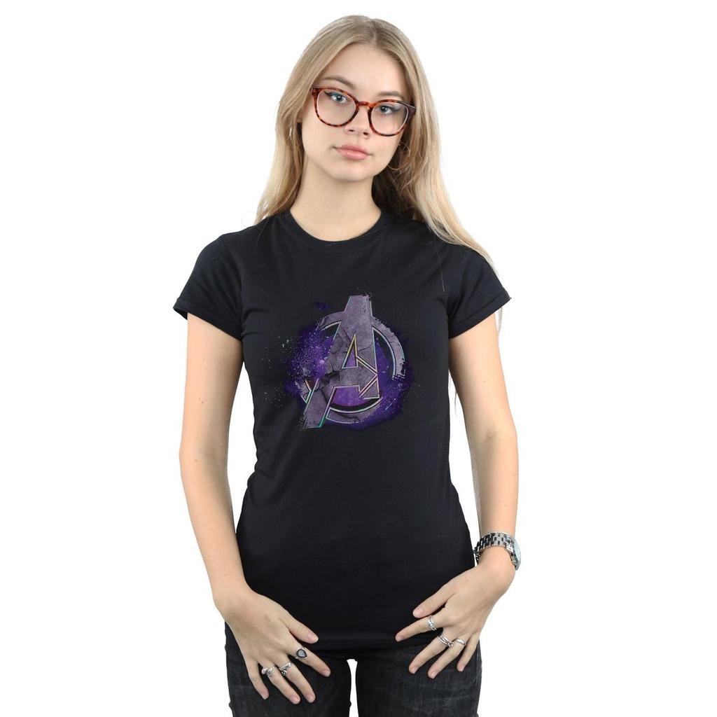 Marvel Womens/Ladies Avengers Endgame Space Logo Cotton T-Shirt