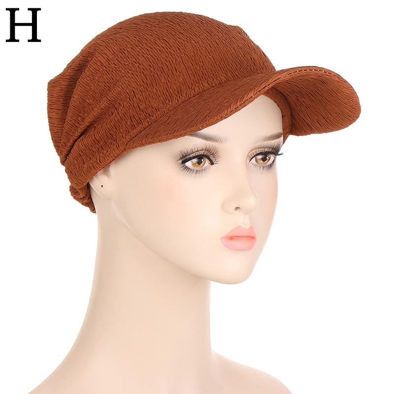 1PC Sun Hat Sunscreen Cap Solid Color Turban Cap Summer Female Hat Fashion Female Hat