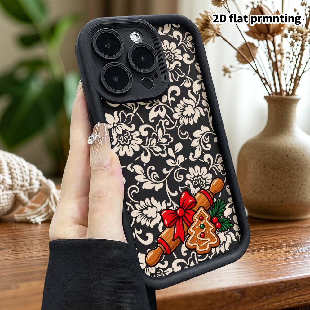 Phone Case: 2D flat design suitable for iPhone 18, 17, 16, 15, 14, 13 Pro, unisex, Christmas-themed cartoon, Christmas and Halloween gift