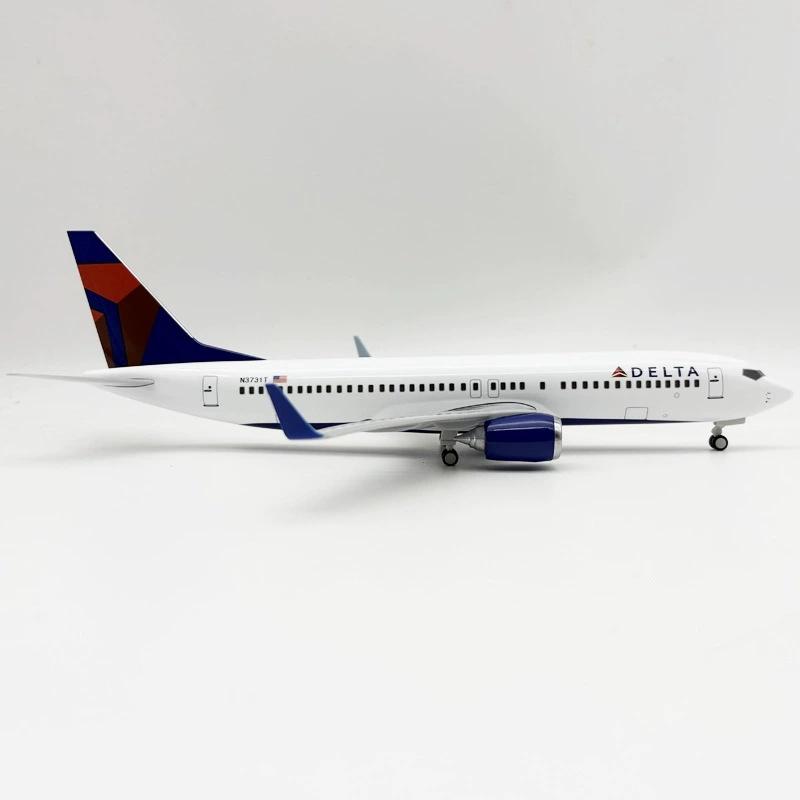 Сувенирный самолет 30 см Delta Airlines Миниатюрный самолет B737 из смолы Авиационный самолет с подставкой и колесами для коллекционеров-энтузиастов