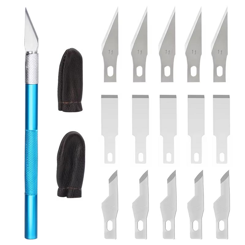 17 шт. лезвий для ножей Precision Craft Knife Set, для DIY Artwork, Cutting, Models, Scrapbook Leather Carving Tool Carving Knife
