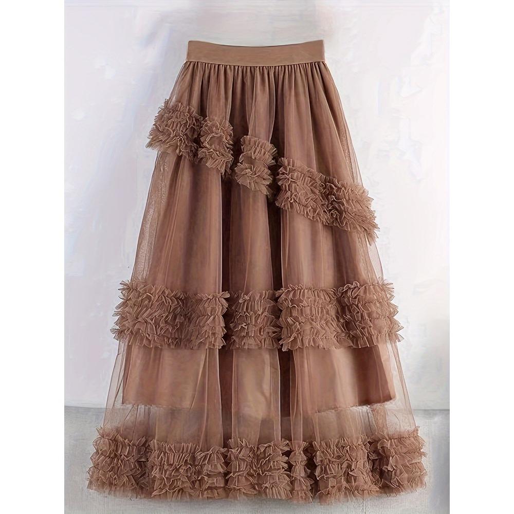 Long Womens Cake Skirt Mesh With Large Aline Skirt And Half Body Skirt