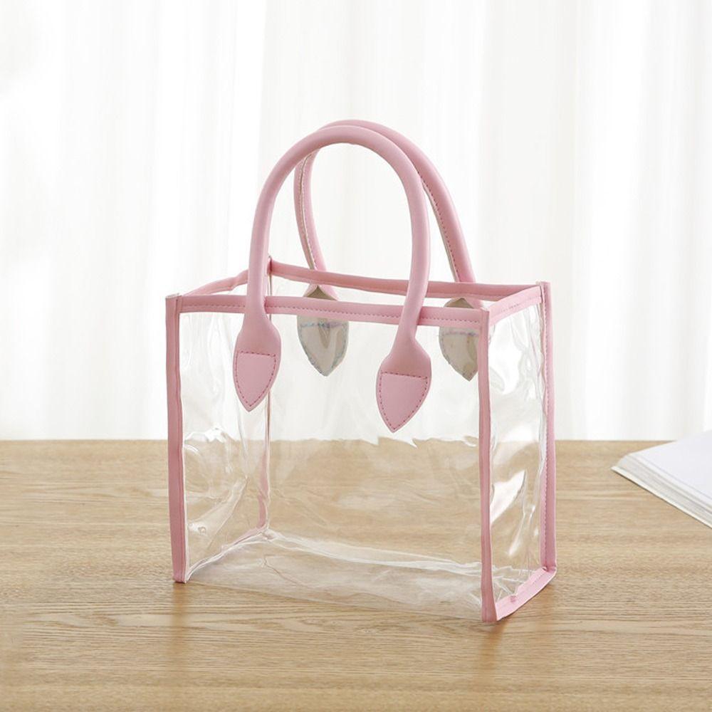PVC Gift Bag Pink White Storage Bag Creative Shopping Bags
