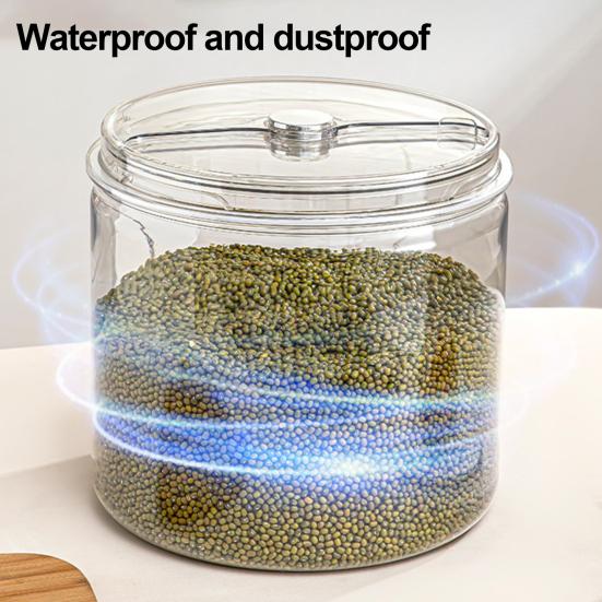 Ведро для риса Прозрачная визуальная панель Большая вместимость Герметичный Защищенный от влаги Пластиковый контейнер для хранения пищевых продуктов