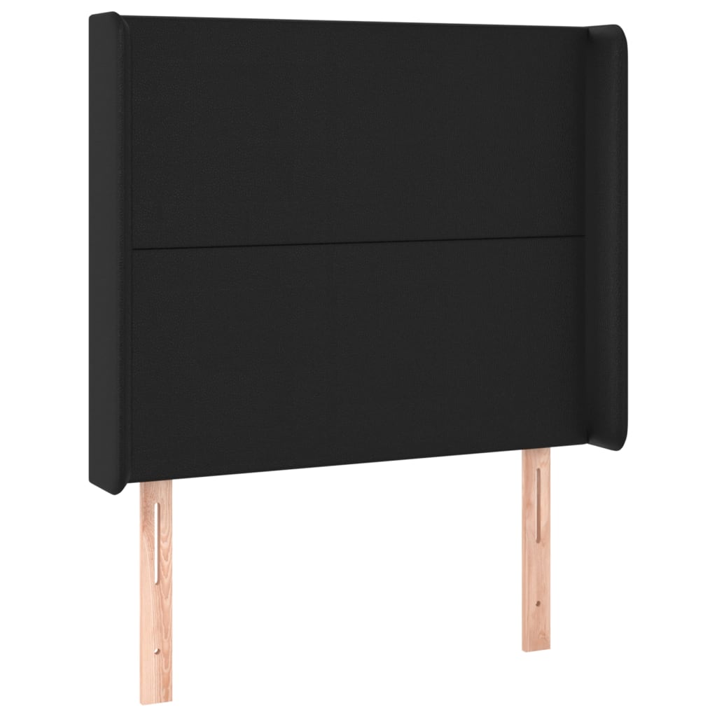 LED Headboard in Black 103 x 16 x 118 128 cm Faux Leather