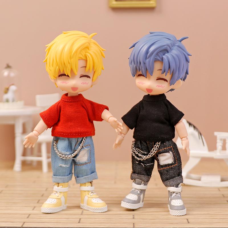 1 шт. Новая одежда для кукол ob11 bjd Футболка Джинсовые шорты для 1/12 bjd obitsu11ob11 molly кукольные аксессуары Одежда