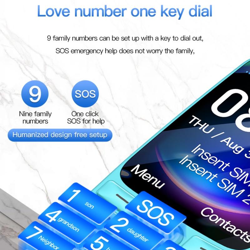 С99(H11) Мобильный телефон 4G с кнопками, 2,4-дюймовым TFT-экраном, двумя SIM-картами, двойным режимом ожидания, 240x320, будильником Voice King, аккумулятором 1500 мАч, мини-телефоном с фонариком