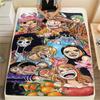 Фланелевое одеяло с принтом персонажей One Piece, Высококачественное, Удобное для всех сезонов, Декор для дома, Тепло и уют, Идеально для рождественских подарков