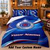 Rangers FC Pattern Bedding 3Pcs Set Custom Name, Bed Sheet And Pillowcases For Home Bedroom