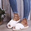 Fashion 2024 Winter Women Home Indoor Casual Slippers Female Flip Flops Fluffy Shoes Cross Design Slides Ladies Soft Warm Plush Slipper
