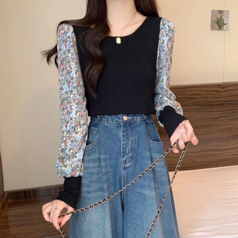 Women S Black Long Sleeve Top Slim Fit Elegant Blouse