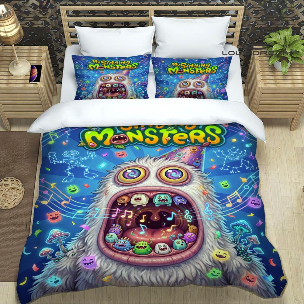 M-My Singing Monsters printed Bedding Sets exquisite bed supplies set duvet cover comforter set bedding set luxury birthday gift