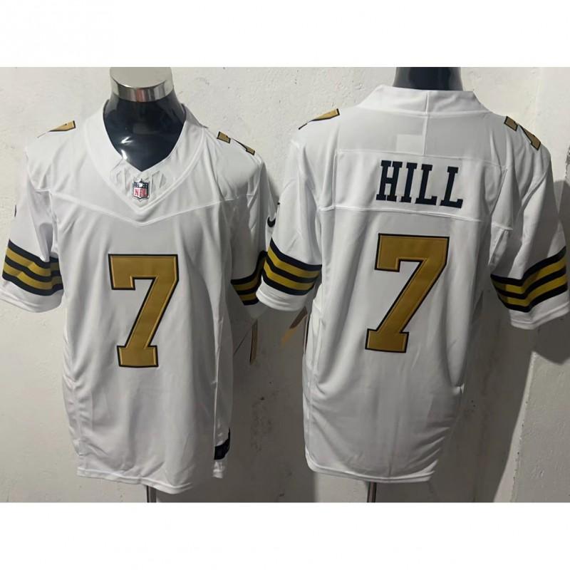 NFL New Orleans Saints Jersey Mens Short Sleeve Football Shirt Embroidered Number 7 Or 41 Black/White