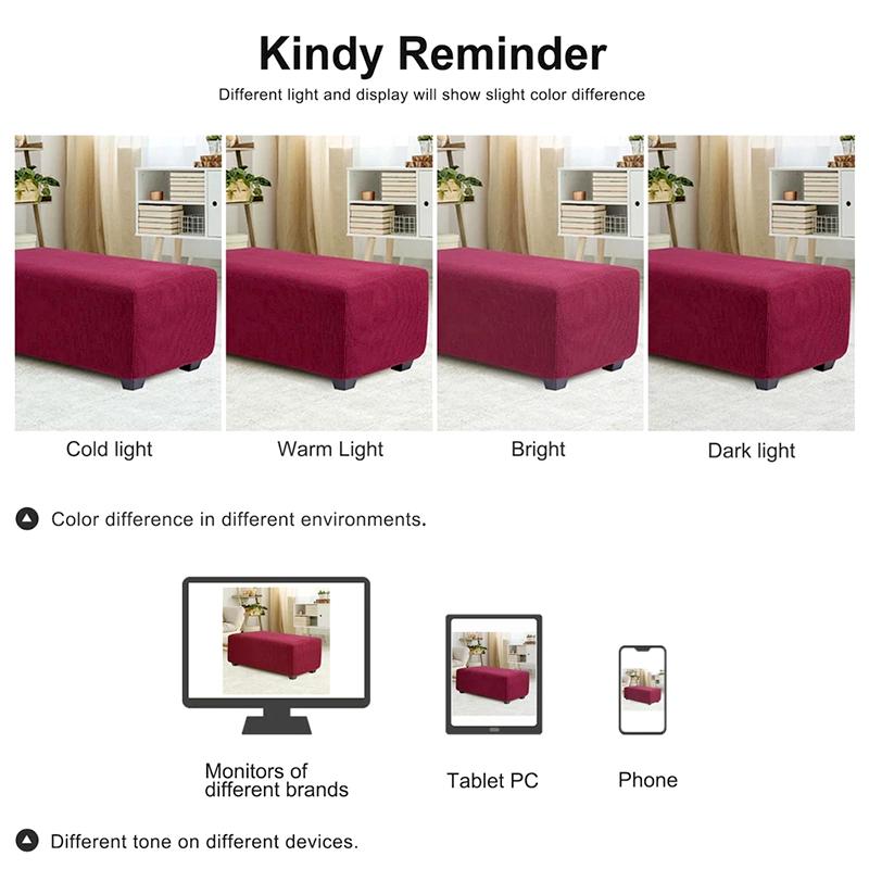 1 шт. Чехол на табурет Прямоугольный Накидка Большой Полиэстер Эластичный Съемный Стрейч Однотонный Защитник Табурета