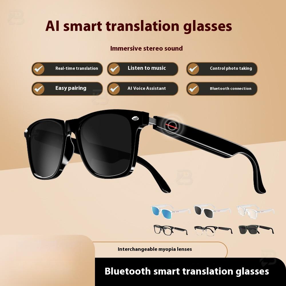 Интеллектуальные очки AI Translation E13 Sunglasses Black Technology Могут говорить и слушать музыку Bluetooth Audio Glasses