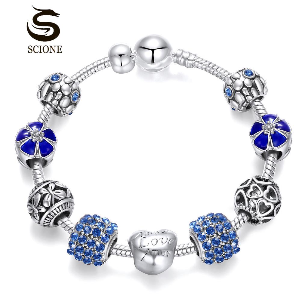 LUXY MOON Браслет DIY Древнего сплава с большим отверстием из бисера в стиле септы Браслет Женский браслет