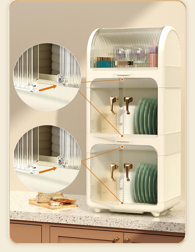 Kitchen Bowl and Cutlery Rack with Dustproof Lid – Storage for Bowls, Plates, Dishes, and Chopsticks