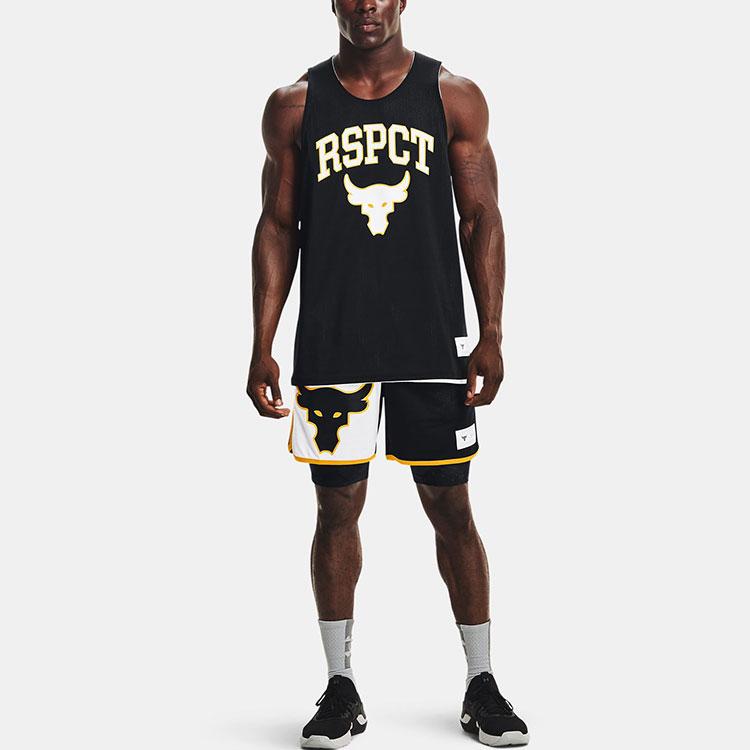 Under Armour Project Rock Johnson повседневные дышащие тренировочные шорты мужские шорты черные 1367132-001