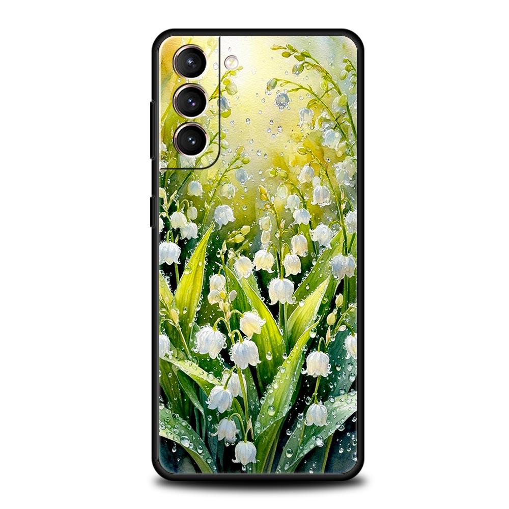 Прозрачный цветочный чехол для телефона Ландыш для Samsung Galaxy S26 S25 S24 S23 S22 S20 S21 FE Ultra S25 Edge Plus Мягкий чехол из ТПУ
