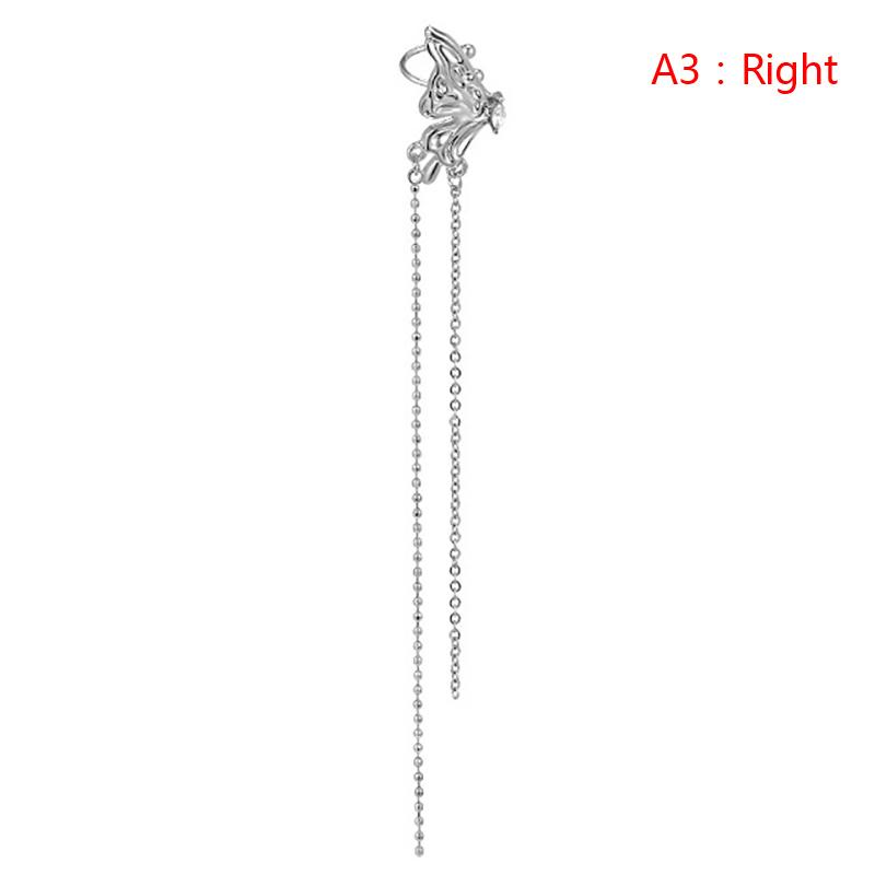 Korean Elegant Elf Butterfly Clip Earrings For Women Girls Long Tassel No Piercing Ear Cuff Jewelry Gifts