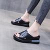 Wedge Heel Slippers Women's Platform Fashion Outer Wear 2025 Summer Internet Celebrity New Fish Mouth High Heels Soft Leather Sandals Tide