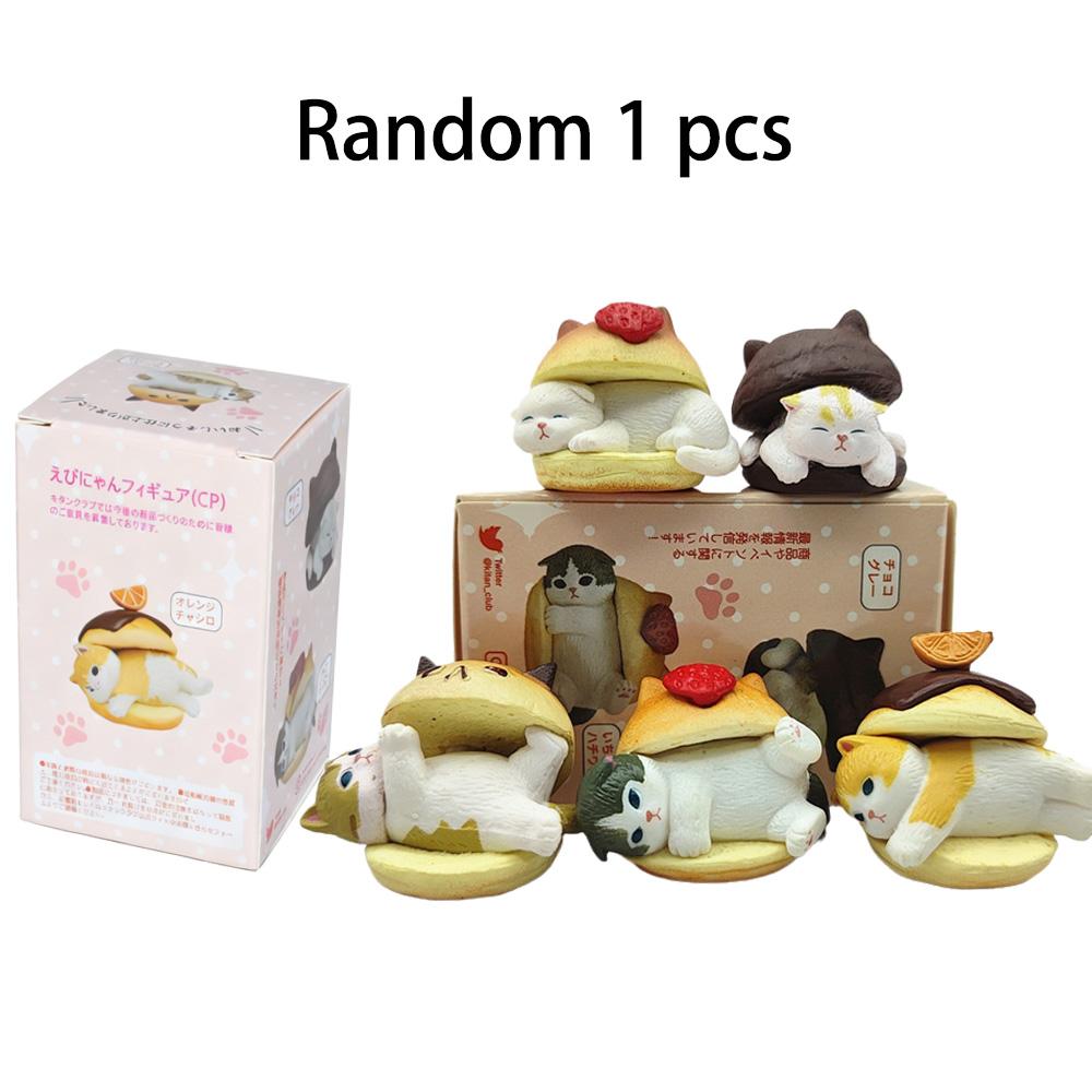 Mofusand Кот Гамбургер Блайнд Бокс Украшение на Приборную Панель Автомобиля Декор для Дома Настольное Украшение Кавайное Животное Коллекционная Фигурка Игрушка для Детей Подарки