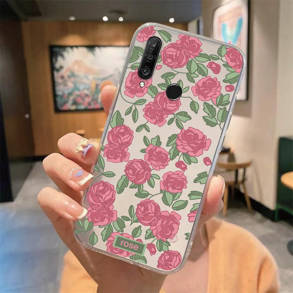 Цветочный Романтический Кружевной Узор Чехол для Телефона Для Huawei P30 P20 Lite Mate 20 Y6 Y7 P Smart 2019 Honor 20 50 Прозрачный Чехол