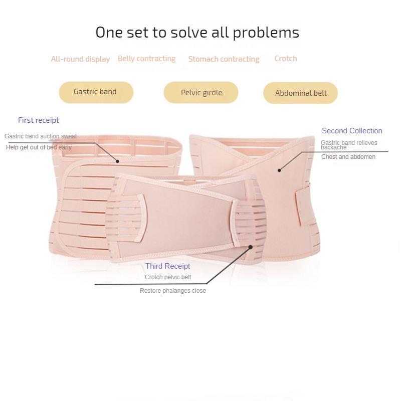 Послеродовой ремонт с эластичной брюшной лентой Брюшной пояс 3-в-1 Дышащий высокоэластичный пояс Инструмент для кесарева сечения для естественных родов