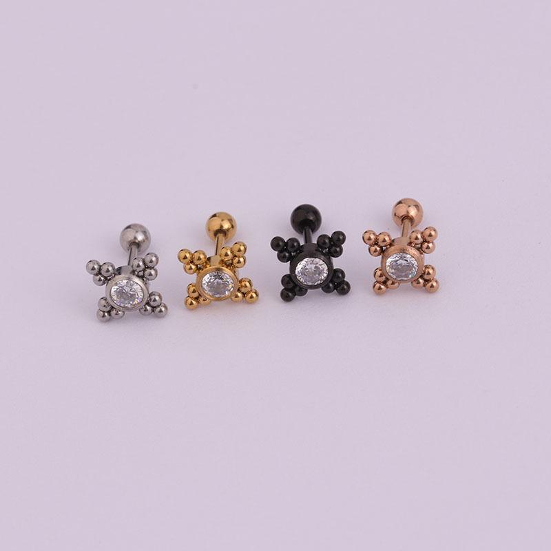 Vogue Small Cartilage Stainless Steel 2022 New 1PC 20G Trend Screw Back Piercing Jewelry Stud Earring Charming