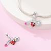 Plated 925 Silver Pink paperclip high heels Charms Fit 925 Charms Bracelet Beads Jewelry Gifts for Women