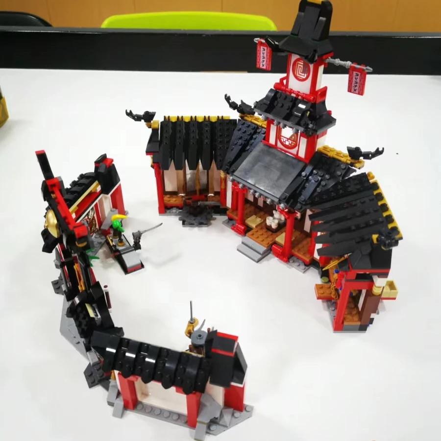 Тренировочный зал Храма Аэроджитцу Красный Дом Монастырь Кружитцу Модель Строительные блоки Игрушки