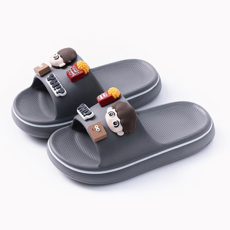 Тапочки летние мультяшные мальчики и девочки домашние комнатные нескользящие симпатичные маленькие девочки на улице в средних и старших классных тапочках