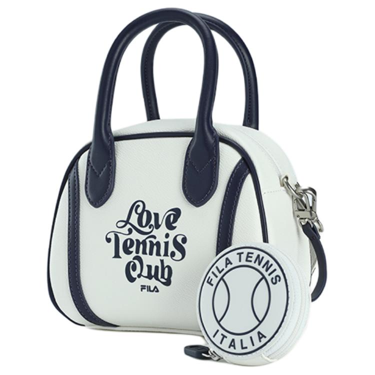 FILA Fashion Casual Versatile PU Composite Leather Shoulder Crossbody Bag Mini Women bags Cloud-Mushroom-White F13W429162FWT