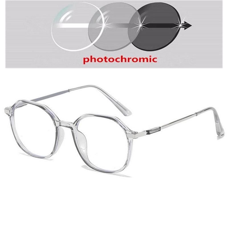 Transparent Pink Frame Anti Blue Light Myopia Glasses Women Student Prescription Spectacles 0 To -6