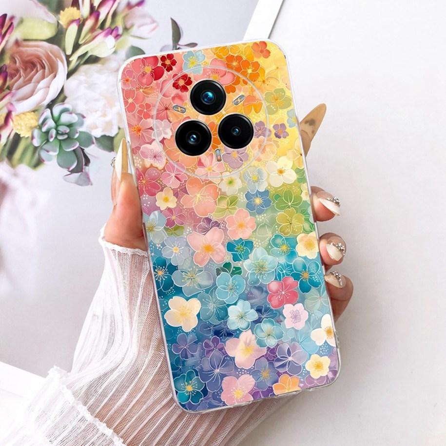Чехол для Realme 14 Pro Plus RMX5051 Новый Стильный Цветочный Мягкий Силиконовый Защитный Чехол для Realme 14 Pro 5G RMX5056 14Pro+ Fundas