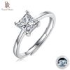 S925 Silver Set 1ct Moissanite Intellectual Women's Ring New Special-shaped Adjustable Ring Jewelry