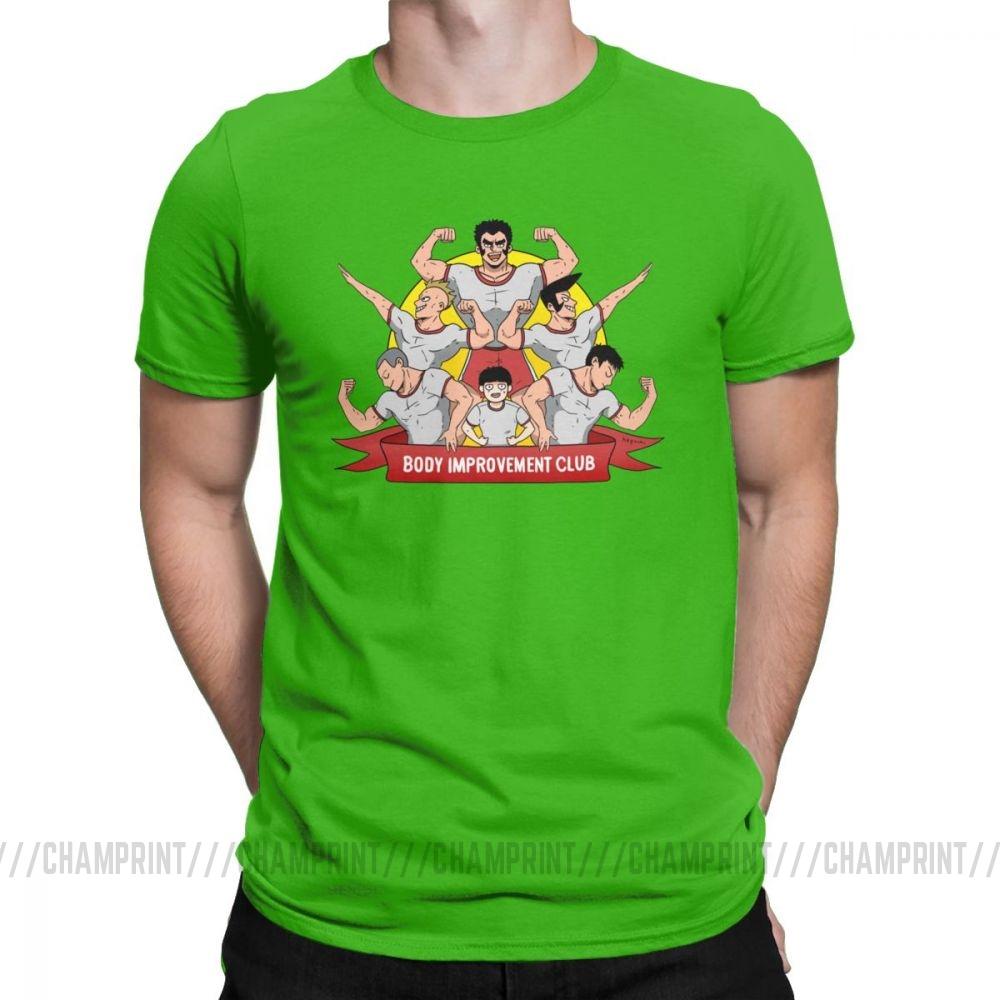 Men S T Shirt Mob Psycho 100 Body Improvement Club Humor 100 Cotton Tees Short Sleeve