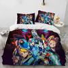 3D Rockman Megaman Game Cartoon Bedding Set Duvet Cover Sheet Print Bed Set Pillowcase Full Queen King Size Comforter Bedroom