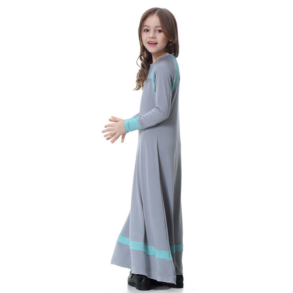 Цветное лоскутное платье для мусульманских девочек, традиционное детское длинное платье Абая, исламское Дубай, арабское длинное платье