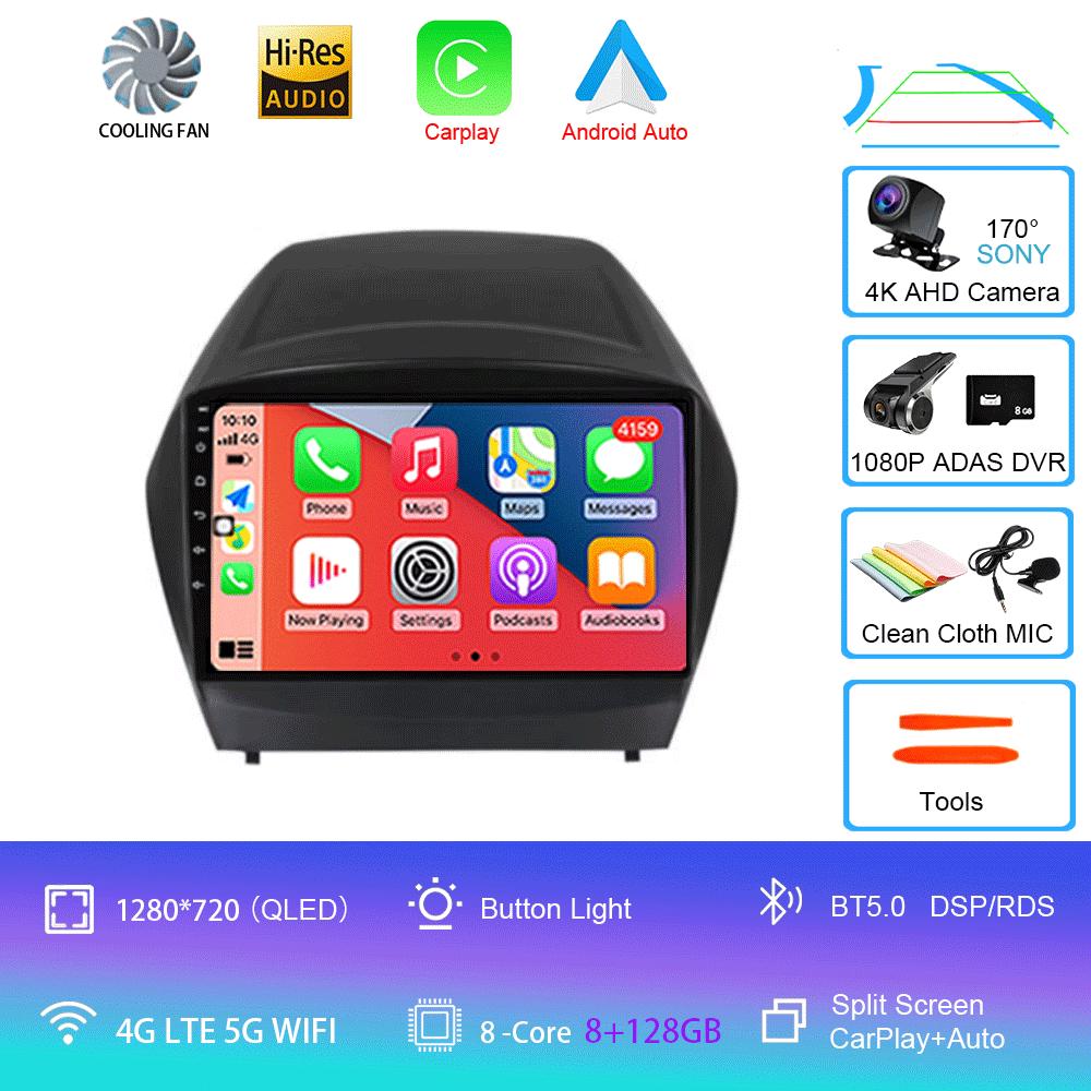 Автомобильный радиоприемник Android 14 Carplay Auto Multimedia Player для Hyundai Tucson 2 LM IX35 2009-2015 Автомагнитола GPS Стерео 2din Головное устройство