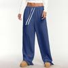Women's Fashionable Solid Color Elastic Waist Pocket Casual Sports Pants