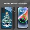 Украшенная новогодняя елка для Magsafe Samsung S25 S25 Edge S25Ultra S8 9 10 20 S21 Pro 22 Plus S23 FE S24 Ultra Стеклянный чехол для телефона