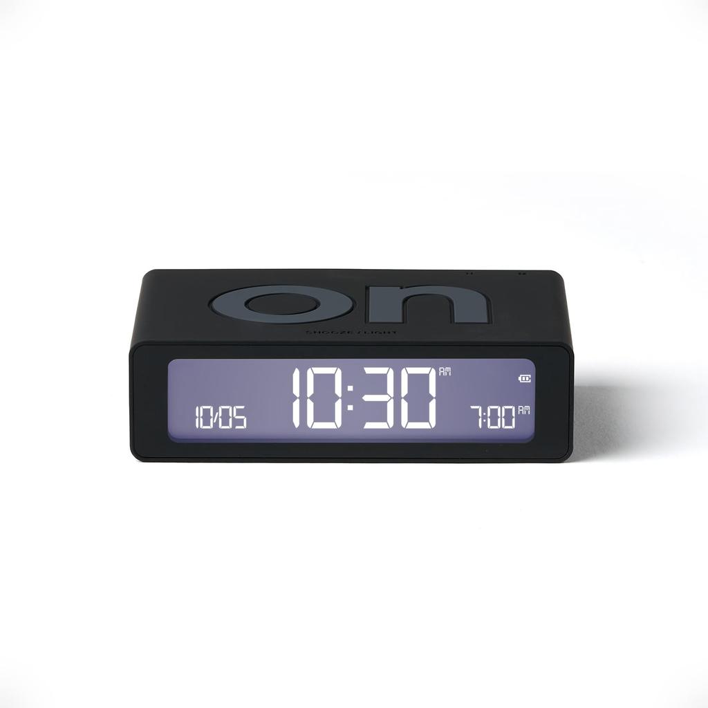 LEXON Мини Реверсивный ЖК-будильник Flip Mini Черный USB-TypeC Зарядка 3 Уровня Яркости Сенсорный Датчик Отсрочка Звука Подсветка