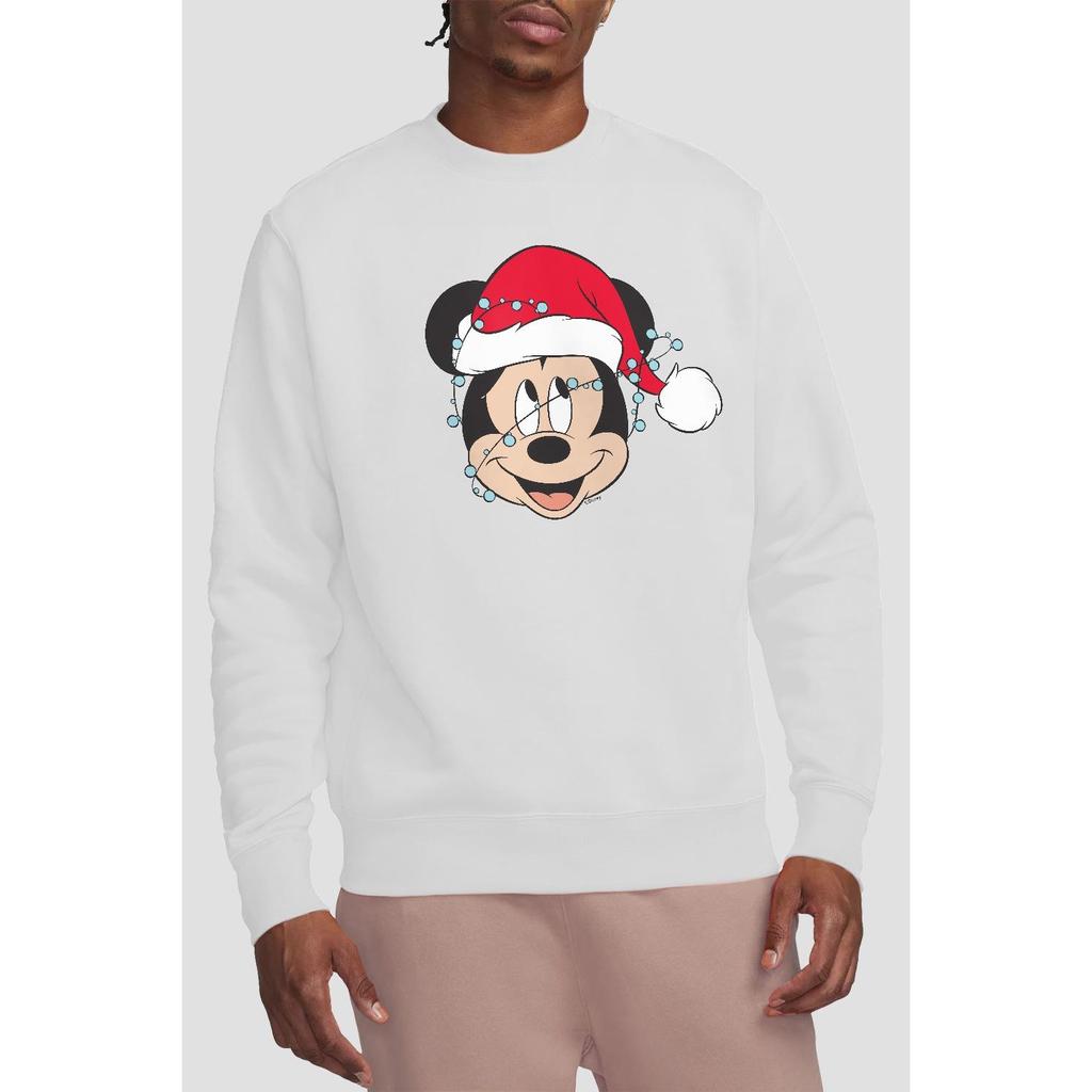 Disney Unisex Adult Mickey Mouse Christmas Lights Wrap Sweatshirt