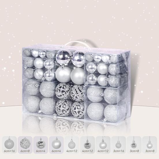 Yousheng 100 Pcs Christmas Balls Ornaments Plastic Shatterproof Hanging Balls Decoration for Xmas Tree Holiday Home Party Decor