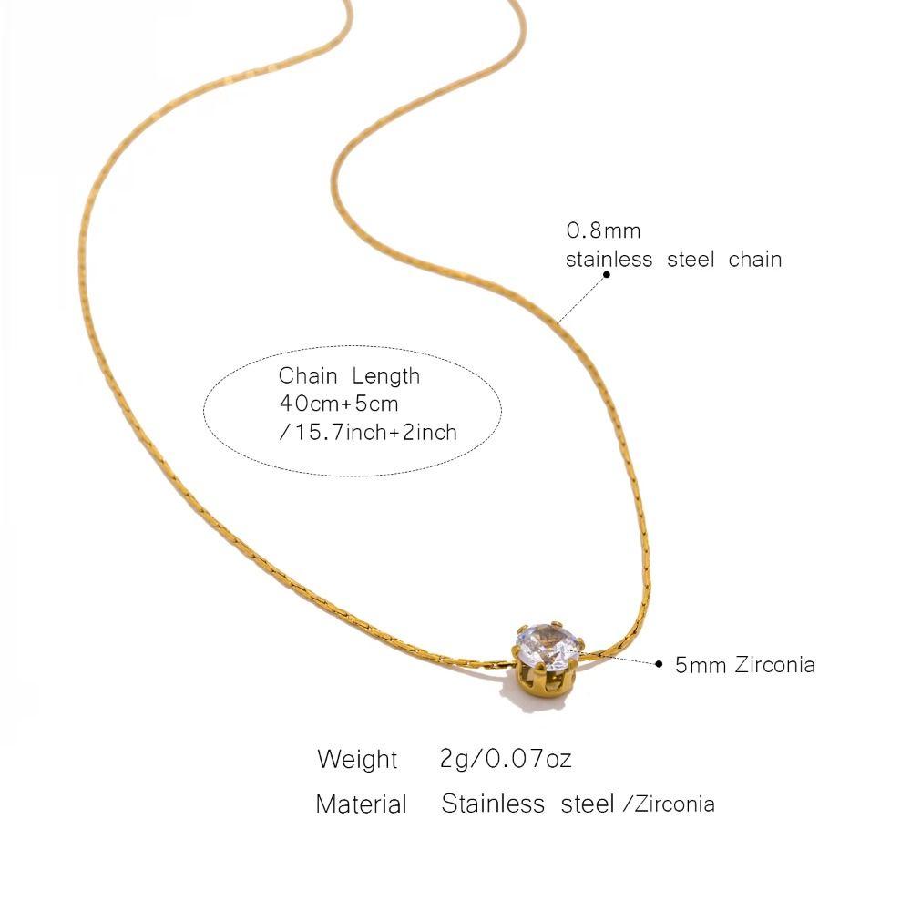 Titanium Steel Zirconia Necklace Waterproof Chain Necklace New Pendant Necklace  for Woman